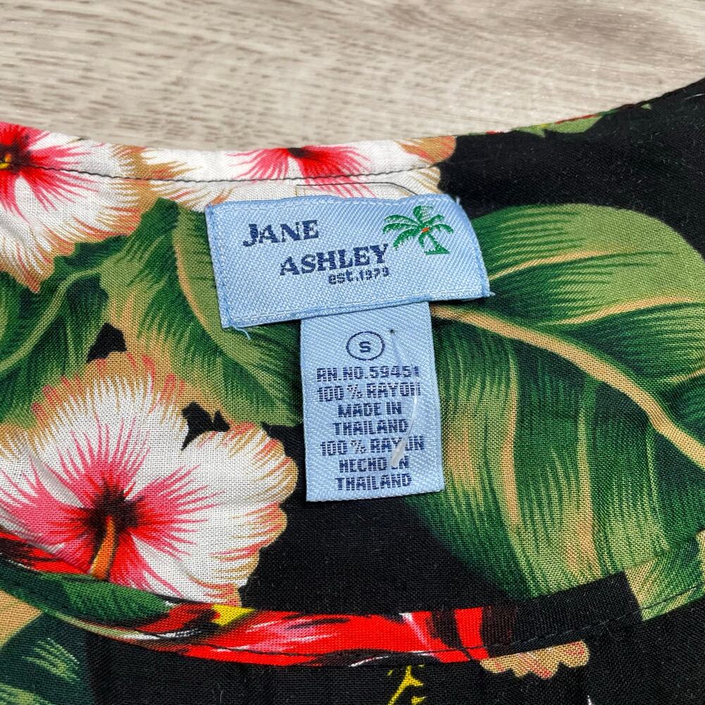 🔥NWT Jane Ashley Vibrant Cockatoo Hibiscus Tropical Hawaiian Resort Sundress S - Picture 9 of 13